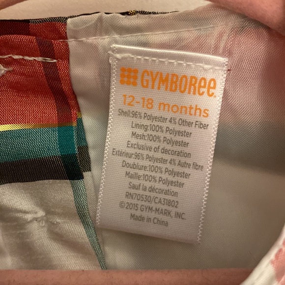 Gymboree Red Plaid Dress 12-18M - Picture 2 of 4